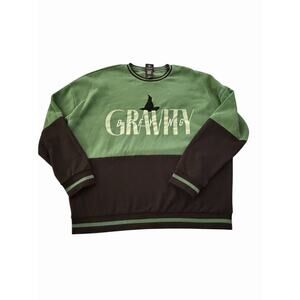 Wicked Official Broadway Merch Sweatshirt‎ Green Black Defying Gravity Crew XL